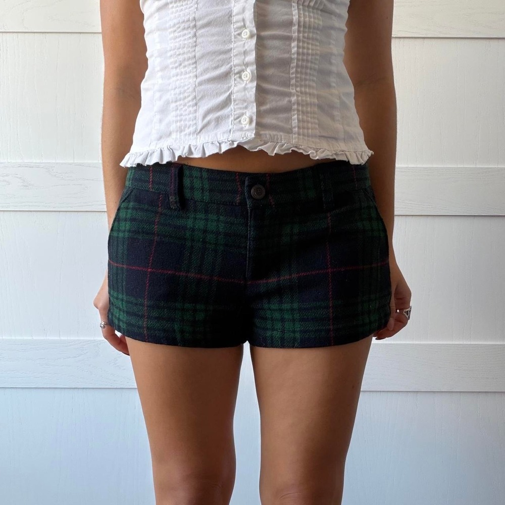 Vintage Abercrombie & Fitch Tartan Plaid Wool Shorts - Picture 3 of 5